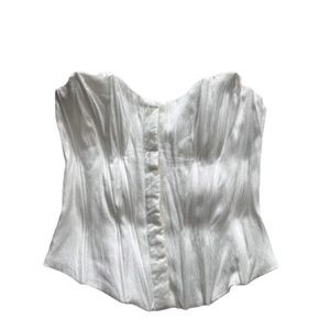 ZARA satin white corset top